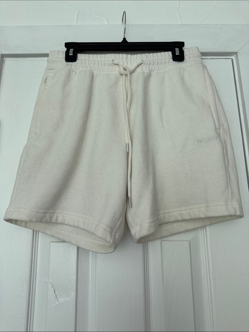 Men's White Drawstring Sweat Shorts